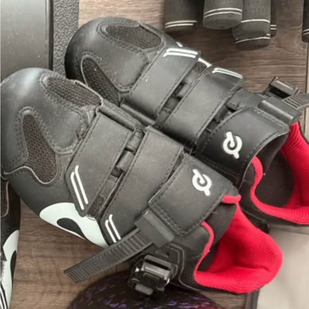 Peloton Black and Red Cycling Shoes